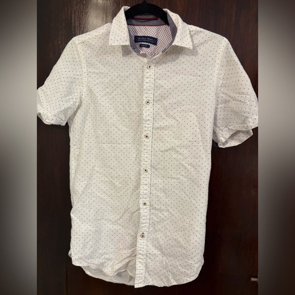 Bundle 3 for $15. Zara White Shirt with Black Dots. Size Small.